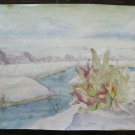 Old Painting landscape Winter Onirico Watercolour Basket 16 1/2x13 3/8in P14