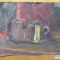 Old Painting oil Vintage Spain Half 900 Nature Still Sketch Bozza MD2