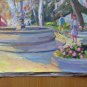 Old Painting oil Vintage View Madrid Retiro Prado Signed Ginè Gomà MD3