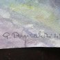 Painting Vintage Watercolour landscape Signed Emilia Romagna 12 3/16x9 1/8in