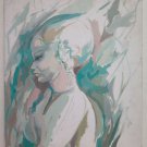 Painting Modern Painting To oil On Board Portrait Of Woman Stylised 1960 P26
