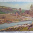 Landscape IN Riva To River Painting Antique oil Signed With Warranty p9