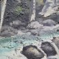 Painting Modern A Technical Mixed On Linen landscape Mountain Signed vb2