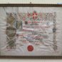 Diploma By Graduation Antique 1920 University By Torino Document with Frame BM52