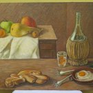 Nature Still With Viands IN Kitchen Antique Painting To oil On Linen Signed