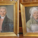 Pair Of Antique Portraits A Pastel Man Woman Husband & Wife Beginning '800