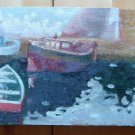 Old Painting oil On Board Marine Sea Boats Signed Segura Spain '900 MD4