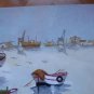 Old Painting oil On Board Boat Fisherman IN La Cale To Porto Signed MD6