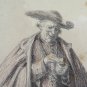 Drawing Antique Signed Opera by Henri Brispot 1846-1928 Portrait Priest BM51