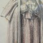 Drawing Antique Signed Opera by Henri Brispot 1846-1928 Portrait Priest BM51