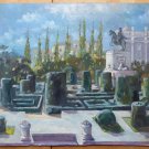 Vicente Segura(1930-2015)Painting oil View Gardens Plaza East Madrid MD3