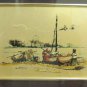 Painting On Slab A Leaf Golden Vintage Golden Recanati landscape Incision BM52