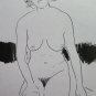 Old Drawing Nude Feminine Years' 60 Sketch On Basket Sketch Painter P28.9