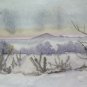 18 1/8x12 5/8in Painting Watercolour On Basket Technical Frost landscape