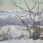 18 1/8x12 5/8in Painting Watercolour On Basket Technical Frost landscape