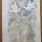 Landscape Abstract With Birds & Children Painting Technical Mixed Basket P35