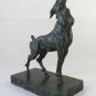 Sculpture Antique Bronze Animal Wolf Goat Statue Animal. Flute Piccolo BM30 B