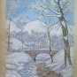 Painting Vintage oil And Watercolour landscape Winter Signed Pancaldi P23