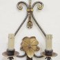 Pair Of Wall Wrought Iron Forged And Hand Painted 2 Lights Wall CH3