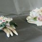 Two Figurines Floral Porcelain Bisquit A Capodimonte Bouquet Flowers PS8