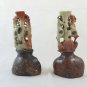 Couple Old Figurines IN Stone Soapstone Chinese Sculpture BM10
