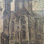 Engraving Antique Incision Signed View City France Beginning Century BM52