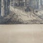 Engraving Antique Incision Signed View City France Beginning Century BM52