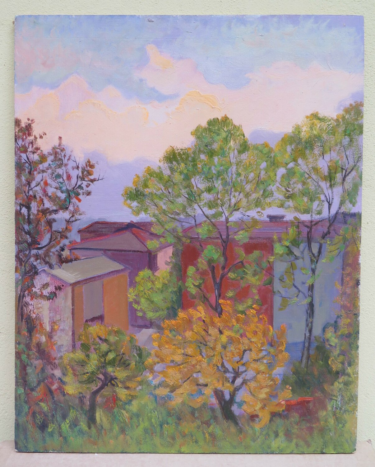 Painting To oil landscape Countryside Autumn With Trees Original 900