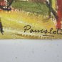 Antique Painting To oil Signed Pancaldi Inside Screen Studio Of Painter P30
