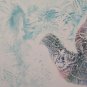 Landscape Abstract With Birds IN Flight Painting A Technical Mixed Basket P35