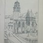 Drawing Antique View Of Bern Swiss Beginning Century Xx Pencil Sketch BM53.2