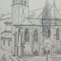 Drawing Antique View Of Bern Swiss Beginning Century Xx Pencil Sketch BM53.2