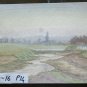 Old Painting Period Sketch Watercolour On Basket landscape View River P14
