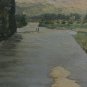 Old Painting landscape Alpine Valley Di Susa Musin&Atilde;&uml; Alps Mountains Signed BM40