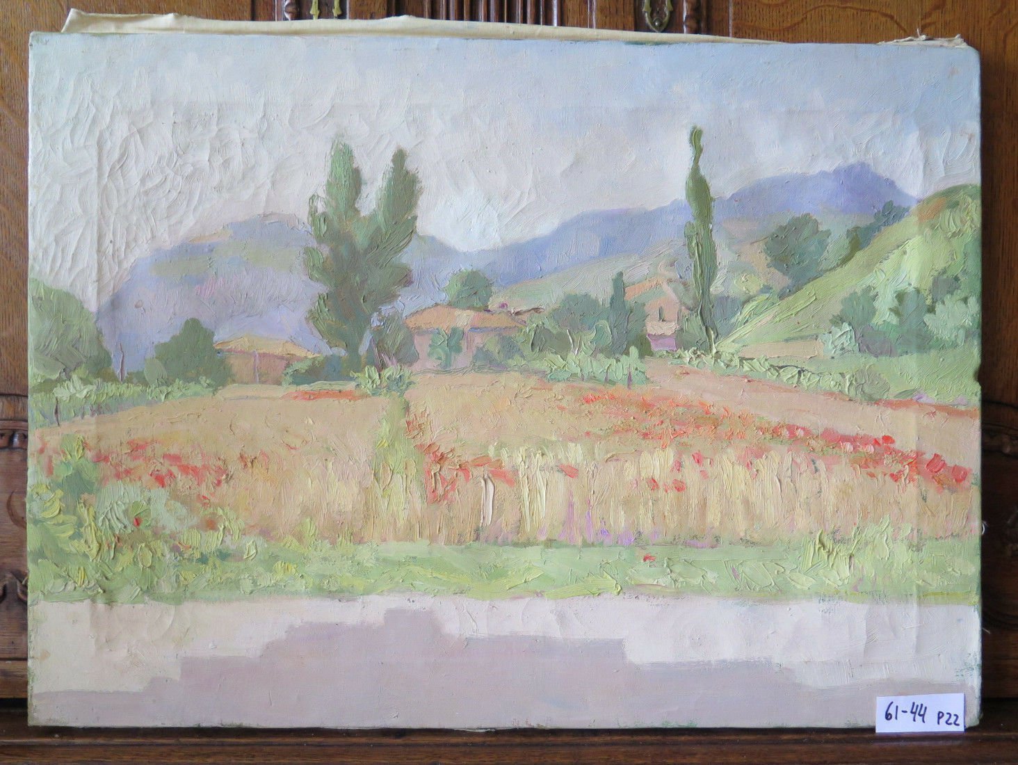 Antique Painting To oil On Linen landscape Countryside Emilia Romagna OEM P22