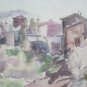 Old Painting Painter Local Sketch Scorcio by Country On Basket 20 1/2x15in P14