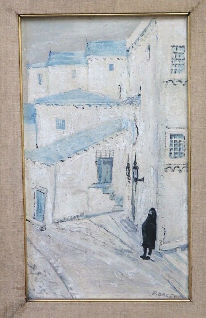 Painting oil On Board Signed View by Country Colours Dimmable Italy Half 900 X14