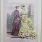 Pair Of Paintings Antique With Model of Clothes Female Activities R103