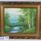 Painting oil landscape Forces Bush IN Spring With Birch Trees Waterfalls G35