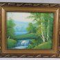 Painting oil landscape Forces Bush IN Spring With Birch Trees Waterfalls G35