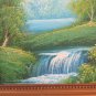 Painting oil landscape Forces Bush IN Spring With Birch Trees Waterfalls G35