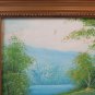 Painting oil landscape Forces Bush IN Spring With Birch Trees Waterfalls G35