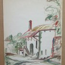 Old Painting Watercolour View Countryside French Home Cascina Vessy BM53.2