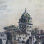 Engraving Antique Renzo Cordiviola St Tomaso Genova Old with Frame Wood G35