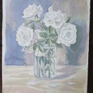 Painting Modern Floral Rose White IN A Vase from The Master Pancaldi P23