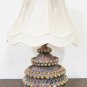 Table Lamp Lampshade Antique Wooden Golden Gold & Lacquered '800