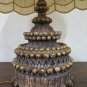 Table Lamp Lampshade Antique Wooden Golden Gold & Lacquered '800