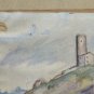 Antique Painting To Acuerello View Convent Medieval Signed Dated BM53.3