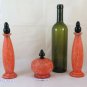 Two Bottles & Sugar Bowl Anitche Glass Opal Art Nouveau 900 BM17
