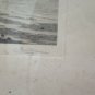 Engraving Antique landscape Denmark Windmill Signed Axel Holm Vintage Print R103